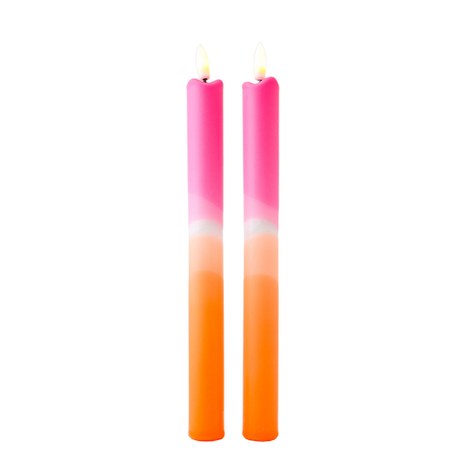 LED Pillar Kaars Pink Orange - 1 stuk