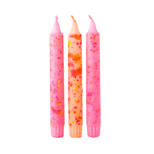 Diner Kaars Confetti - Set of 3