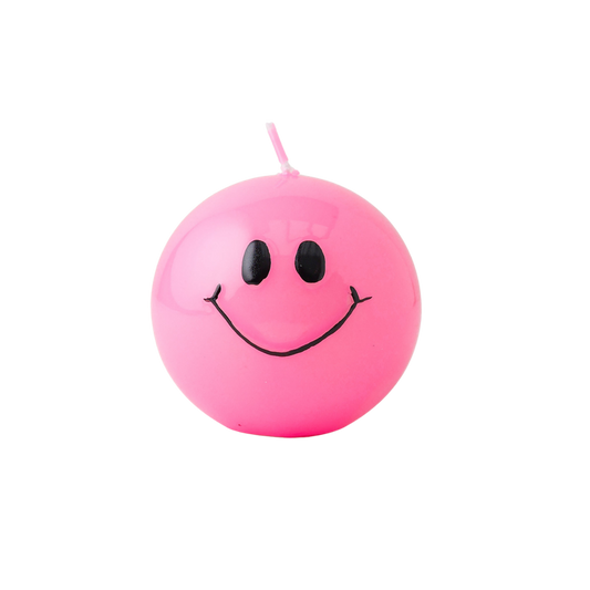 Smiley Kaars Pink