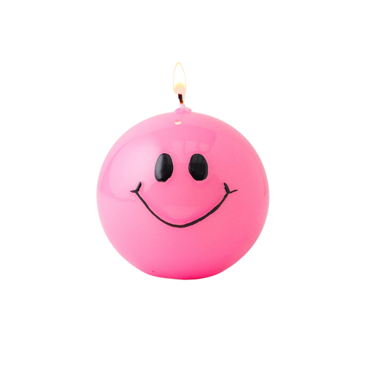 Smiley Kaars Pink