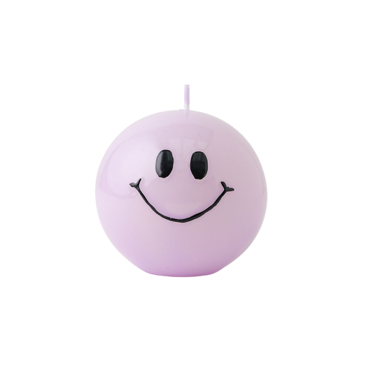 Smiley Kaars Lila