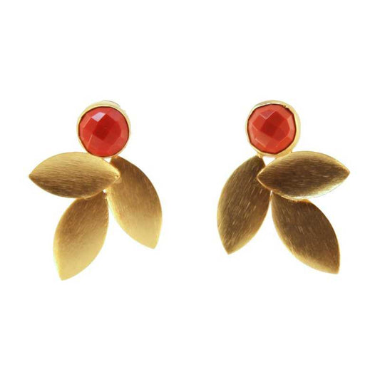 Rode Linnen Oorbellen