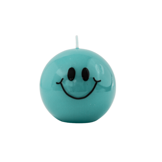 Smiley Kaars – 7,5 cm - Zeegroen