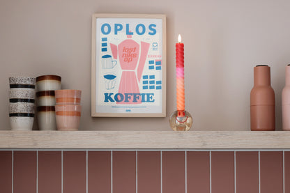LED Swirl Kaars Red Orange - 1 stuk