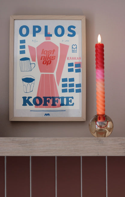 LED Swirl Kaars Red Orange - 1 stuk