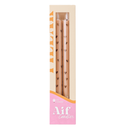 LED Pillar Kaars Hearts Sand - Set of 2