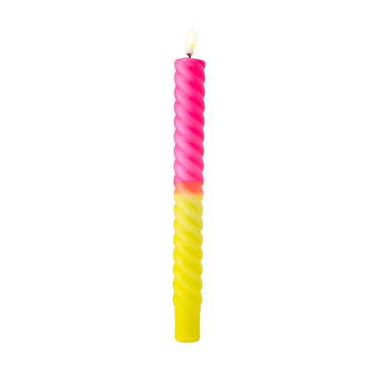 LED Swirl Candle Neon Bloom - 1 piece
