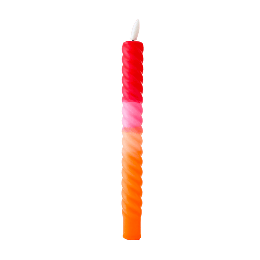 LED Swirl Kaars Red Orange - 1 stuk