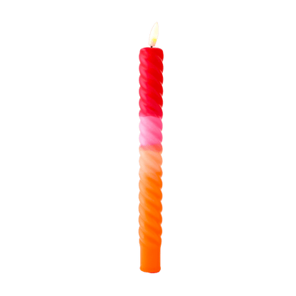 LED Swirl Kaars Red Orange - 1 stuk