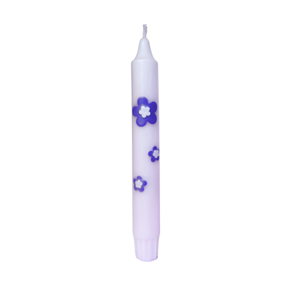 Tischkerze Retro Blume Lila - 1 Stück