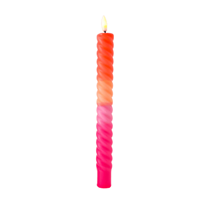 LED Swirl Kaars Pink Orange - 1 stuk