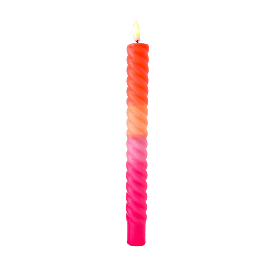 LED Swirl Kaars Pink Orange - 1 stuk