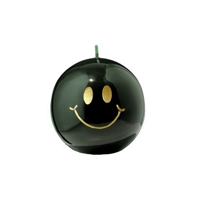 Smiley-Kerze – 7,5 cm - Gold & Grün