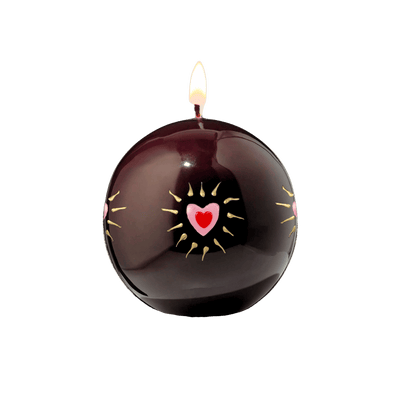 Kugelkerze Hearts Braun – 7 cm