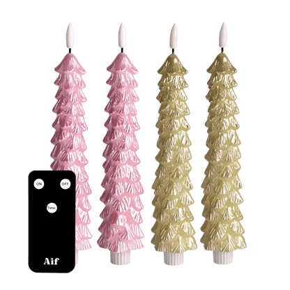 LED Kerzen-Set X-MAS Pink & Gold RC