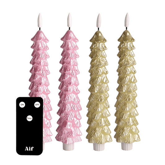 LED Kaarsenset X-MAS Pink & Gold RC