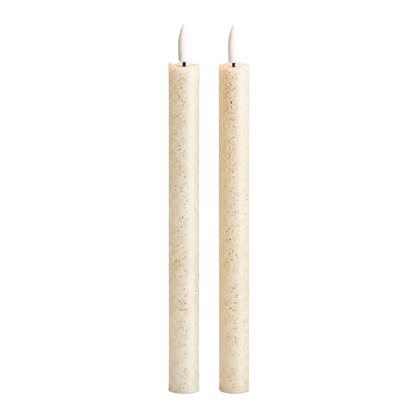 LED Pillar Kaarsen Gouden Sparks RC - Set van 2