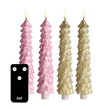 LED Kerzen-Set X-MAS Pink & Gold RC