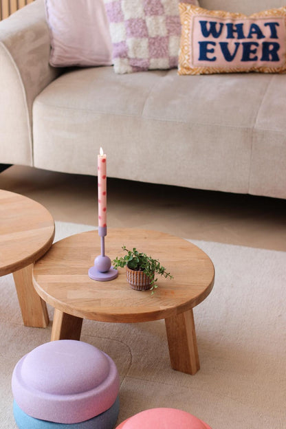 LED Pillar Kaars Smiley Pink - Set of 2