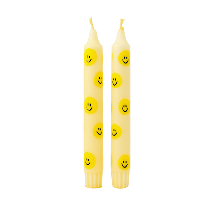Diner Kaars Smiley Yellow - 1 stuk
