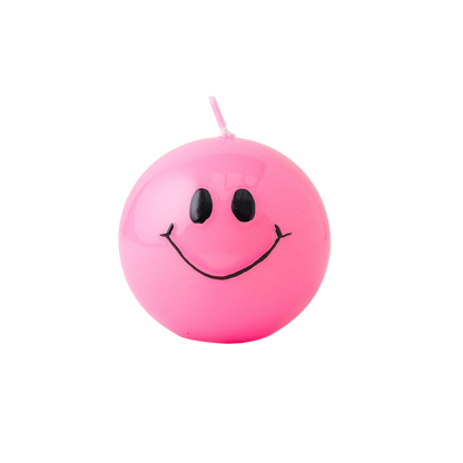 Smiley Kaars Pink