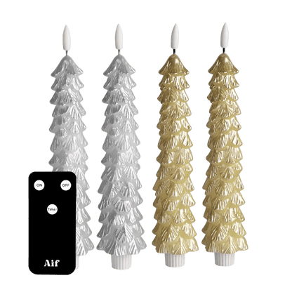 LED Kerzenset X-MAS Silver & Gold RC