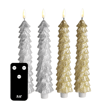 LED Kerzenset X-MAS Silver & Gold RC