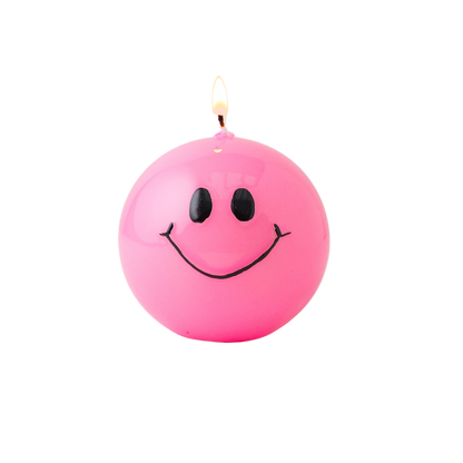 Smiley Kaars Pink