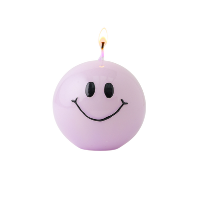 Smiley Kaars Lila