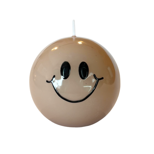 Smiley Kaars – 7,5 cm - Beige