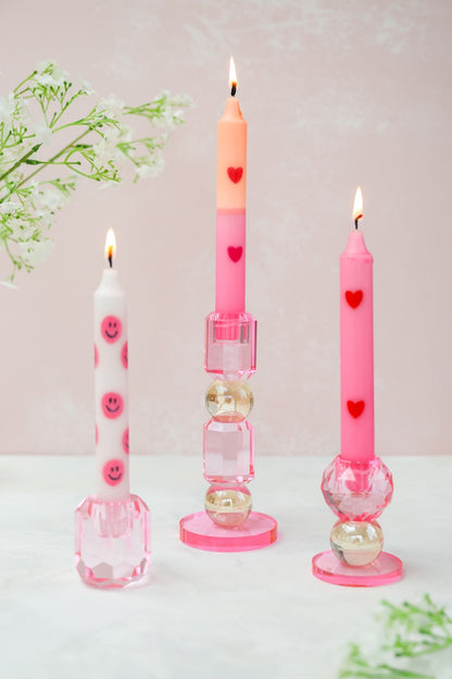 Kerzenleuchter Kristall Rosa