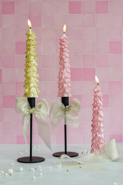 LED Kerzen-Set X-MAS Pink & Gold RC