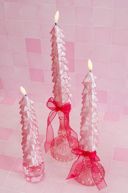 LED X-Mas Tree Candle Pink RC - Set of 2 (2025 Edition)