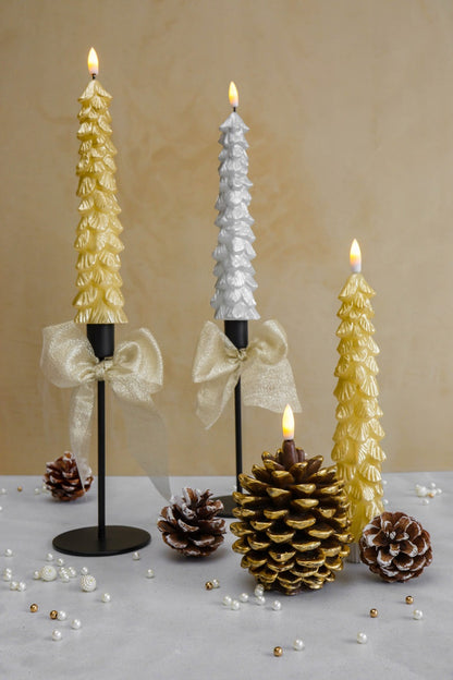 LED Kerzenset X-MAS Silver & Gold RC