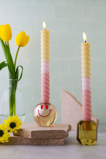 LED Swirl Kaars Pastel - 1 stuk