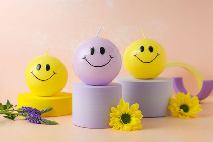 Smiley Kaars Yellow