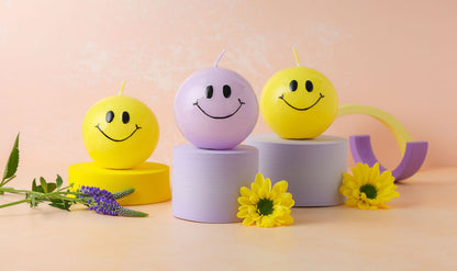 Smiley Kaars Yellow