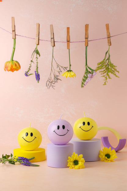 Smiley Kaars Yellow