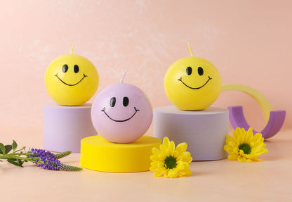Smiley Kaars Yellow