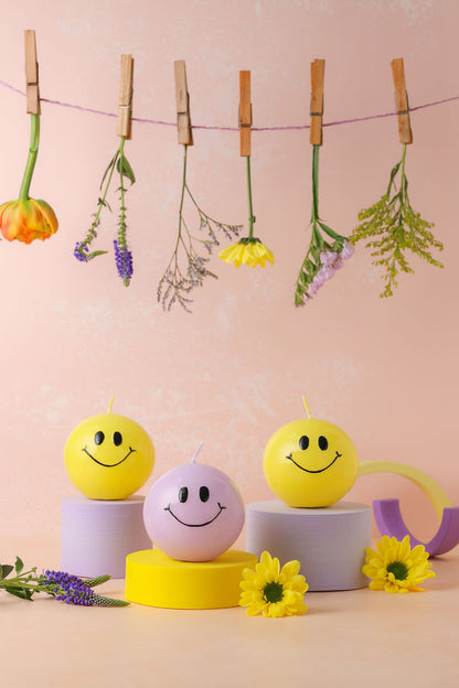 Smiley Kaars Yellow