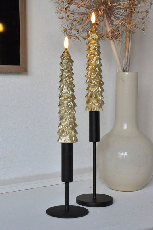 LED X-Mas Tree Kaarsen Goud - Set van 2 (editie 2024)
