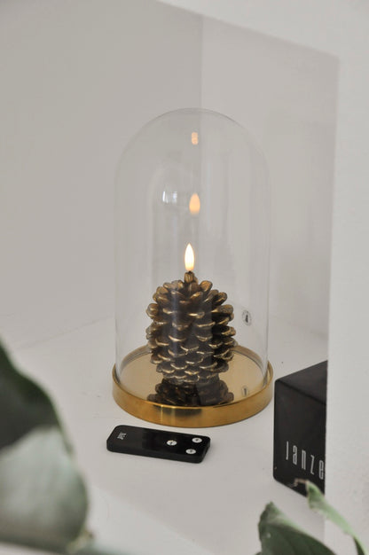 LED Wax Candle Pine Cone RC