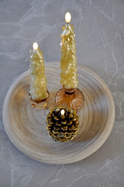 LED Wax Candle Pine Cone RC