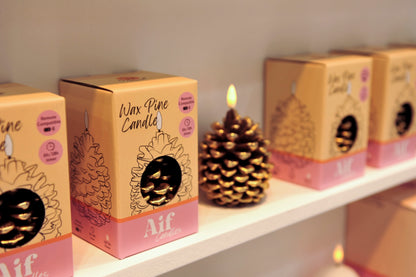 LED Wax Candle Pine Cone RC