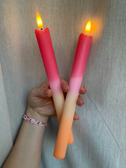 LED Pillar Kaars Red Orange - 1 stuk