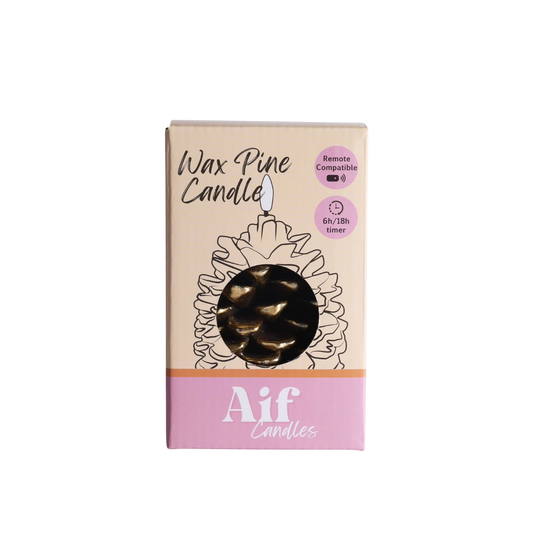 PRE-ORDER LEVERBAAR 30 NOV.  LED Wax Kaars Dennenappel RC – Incl. Afstandbediening