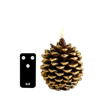 LED Wax Kaars Dennenappel RC – Incl. Afstandbediening
