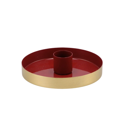 Kandelaar Golden Circle Red - 10 cm